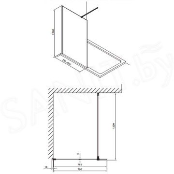 Душевая стенка Omnires Marina DNR-X LUX + DNR-X LUX walk-in