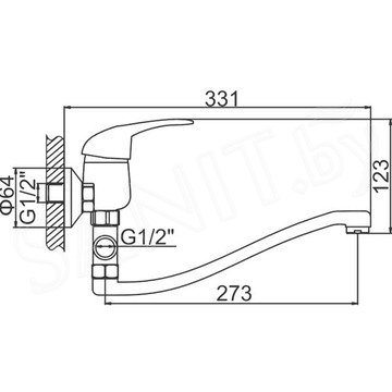 Смеситель для ванны Ledeme H02-B L2102-B