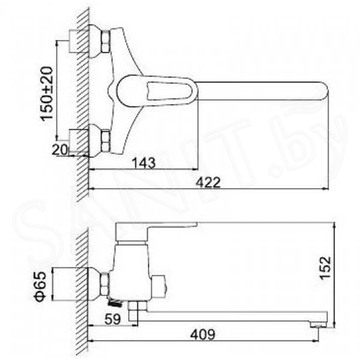 Смеситель для ванны Ledeme H07 L2207