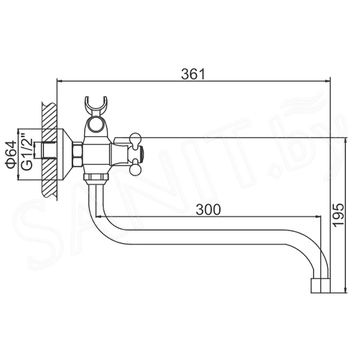 Смеситель для ванны Ledeme H08 L2308