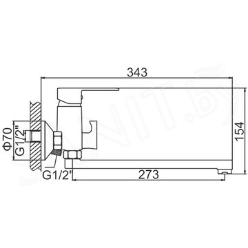 Смеситель для ванны Ledeme H10 L2210