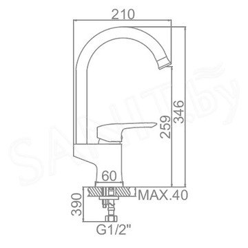 Смеситель для кухонной мойки Ledeme L4025