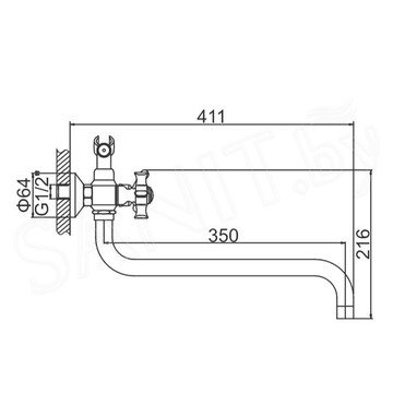 Смеситель для ванны Ledeme H11 L2611-2