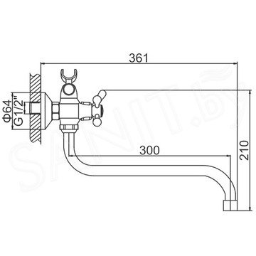 Смеситель для ванны Ledeme H12 L2212