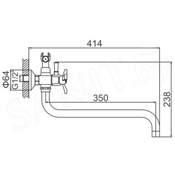 Смеситель для ванны Ledeme H12 L2612