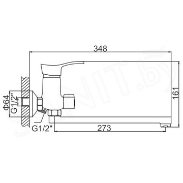 Смеситель для ванны Ledeme H14 L2214