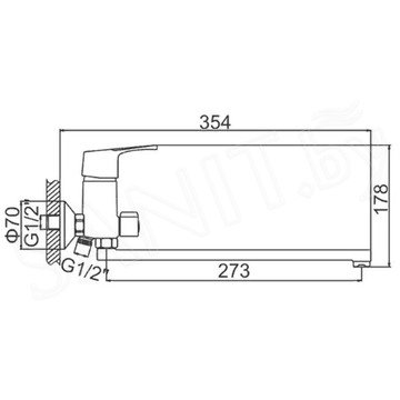 Смеситель для ванны Ledeme H50 L2250