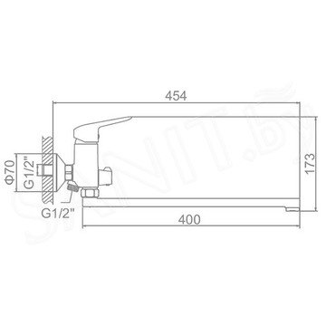 Смеситель для ванны Ledeme H51 L2251