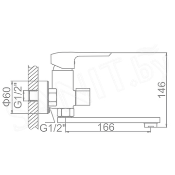 Смеситель для ванны Ledeme H58 L3158