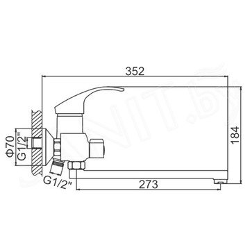 Смеситель для ванны Ledeme H21 L2221