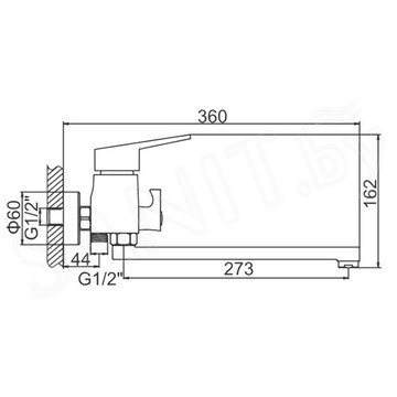 Смеситель для ванны Ledeme H59 L2259