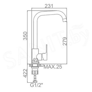 Смеситель для кухонной мойки Ledeme L4053