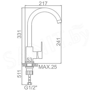 Смеситель для кухонной мойки Ledeme L4033-2