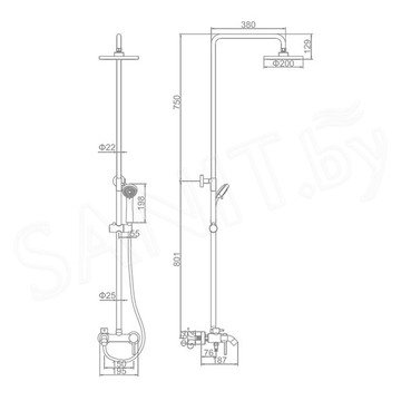 Душевая стойка Ledeme L2452A