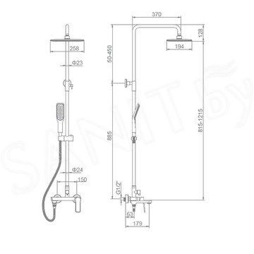 Душевая стойка Ledeme L2414B