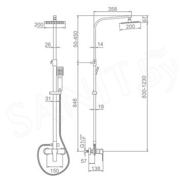 Душевая стойка Ledeme L2458