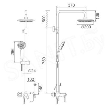 Душевая стойка Ledeme L2413