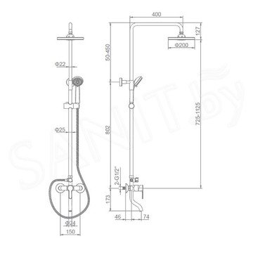 Душевая стойка Ledeme L2403-1