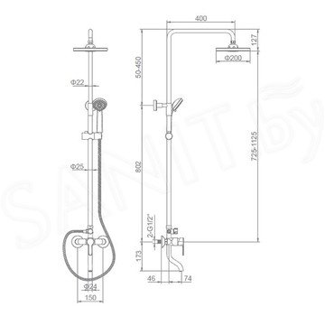 Душевая стойка Ledeme L2403-1