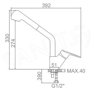 Смеситель для кухонной мойки Ledeme L6040