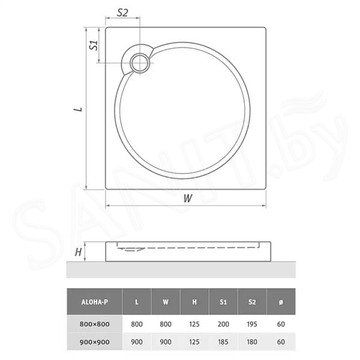 Душевой поддон Roth (Roltechnik) Project Sol Aloha-P