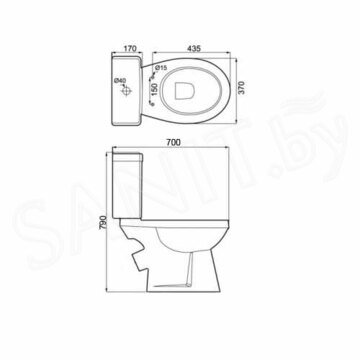 Напольный унитаз Porta Galeon с фальшбиде