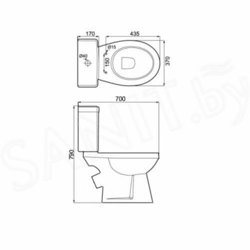 Напольный унитаз Porta Galeon с фальшбиде