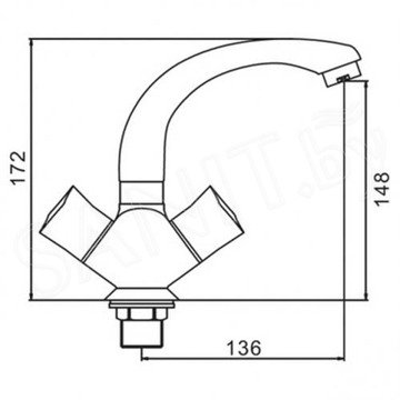 Смеситель для умывальника Ledeme L1087-2