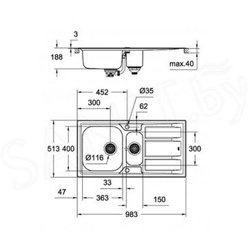 Кухонная мойка Grohe K400+ 31569SD0 оборачиваемая