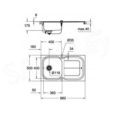 Кухонная мойка Grohe K300 31563SD0 оборачиваемая