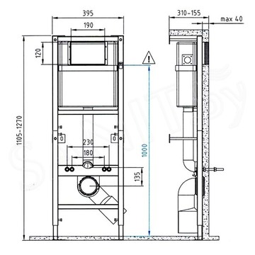 Комплект инсталляции Cersanit VECTOR + унитаз Delfi с сиденьем lift + кнопка Actis