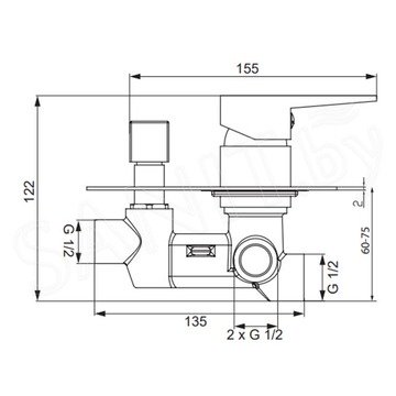 Смеситель встраиваемый Omnires Fresh FR7135CR (2 функции)