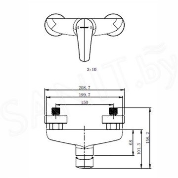 Смеситель для душа Bravat Arden F9351385CP-01-RUS