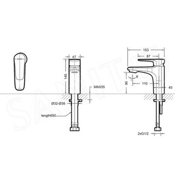 Смеситель для умывальника Bravat Source F1173218CP-ENG