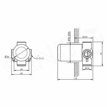 Смеситель скрытого монтажа Bravat Prolate D999CP-RUS