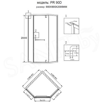 Душевой уголок Grossman Pragma PR-90GD