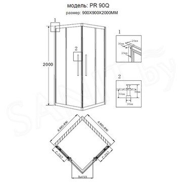 Душевой уголок Grossman Pragma PR-90SQ