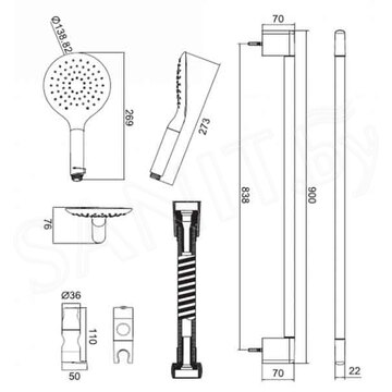 Душевой гарнитур Bravat Snow D157CP-2