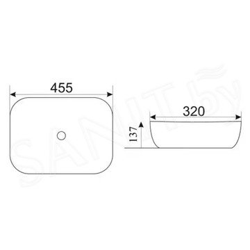 Умывальник CeramaLux D1333H021 / D1333H025