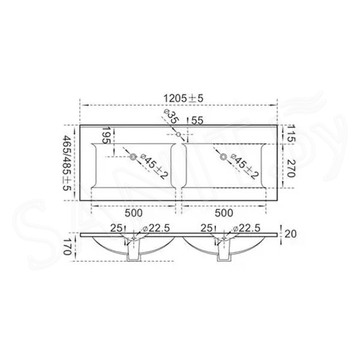 Умывальник CeramaLux NYJ 809-120