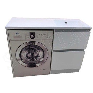 Тумба под умывальник Alavann Soft Silver 120 под стиральную машину