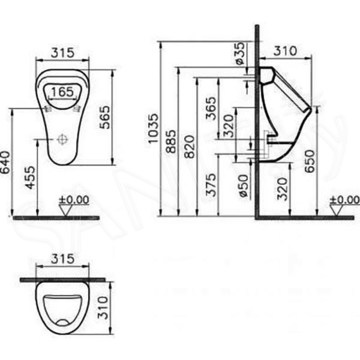 Писсуар Vitra Arkitekt 6201B003-0199