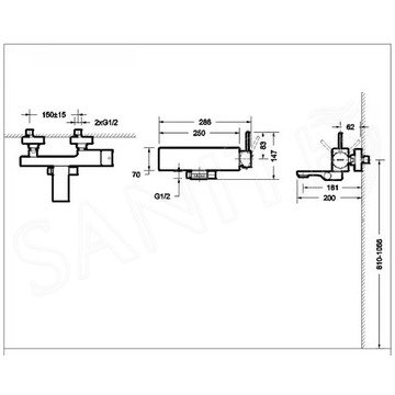 Смеситель для ванны Bravat ARC F66061K-01A-ENG