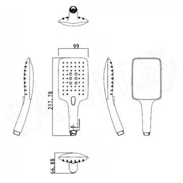 Душевая лейка Bravat SQUARE P70143CP-RUS