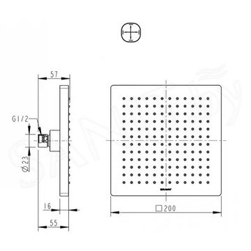 Верхний душ Bravat P7078C-RUS