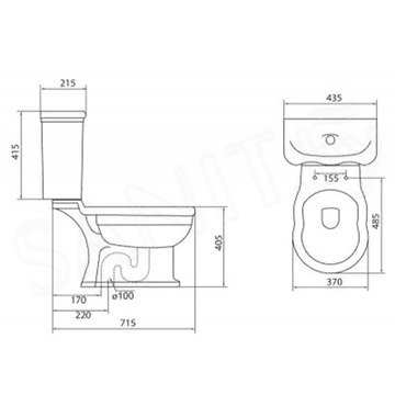 Напольный унитаз BelBagno Boheme BB115CPS вертикальный выпуск