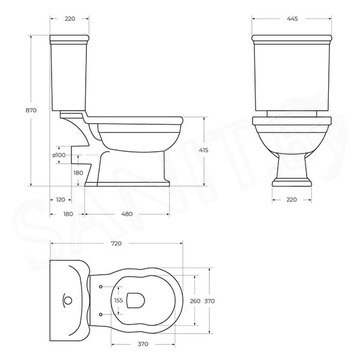 Напольный унитаз BelBagno Boheme BB115CPR безободковый