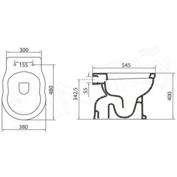 Приставной унитаз BelBagno Boheme BB115CBS вертикальный выпуск