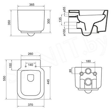 Подвесной унитаз BelBagno Vaso BB127CH безободковый