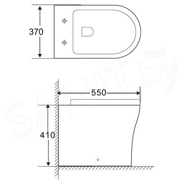 Приставной унитаз BelBagno Ancona BB1224CBR-P безободковый